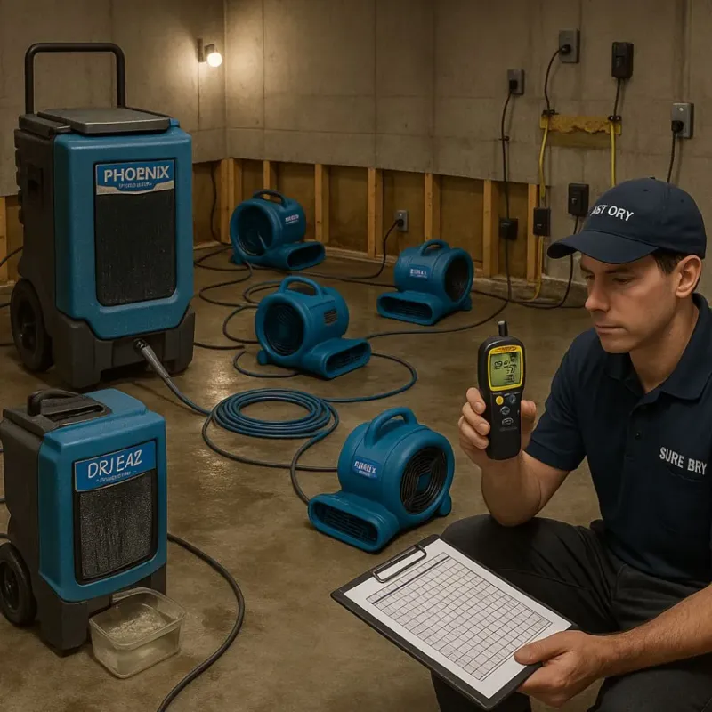 Structural Drying and Dehumidification process in Tracyton, WA